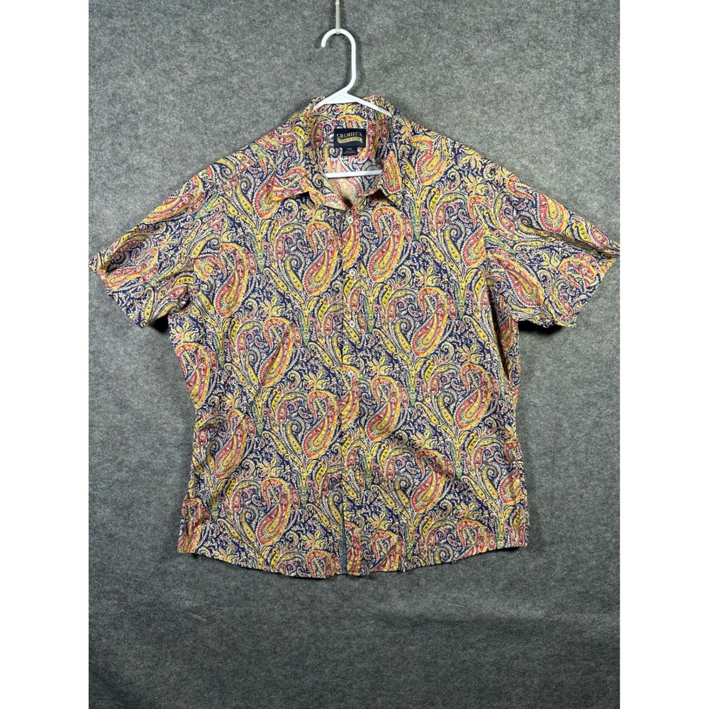 Cremieux Premium Denim XXL‎ Paisley Print Button Up Short Sleeve Shirt